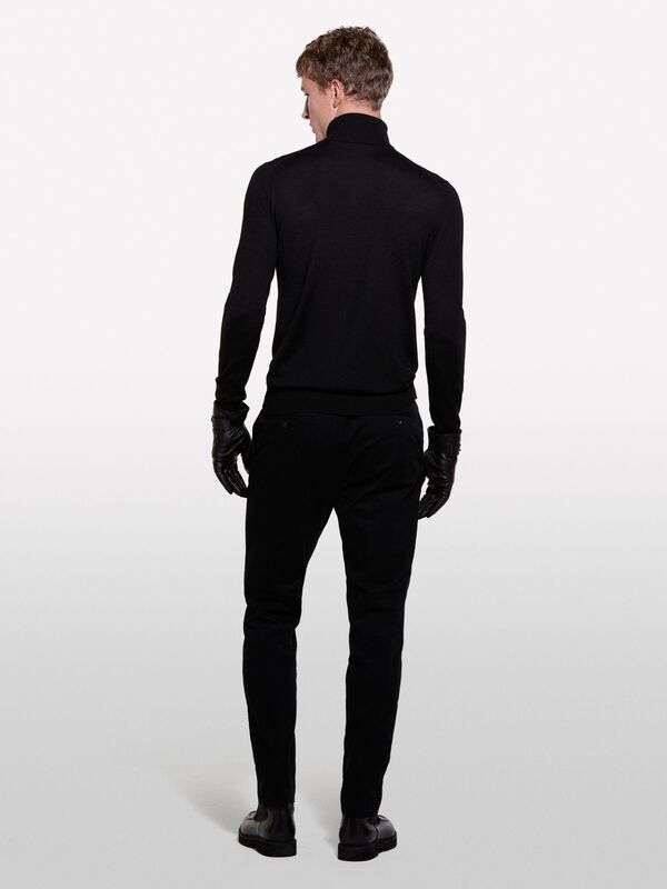 Yün Karışımlı Slim Fit Kazak Erkek Siyah Kazak - 324A11BAS200A