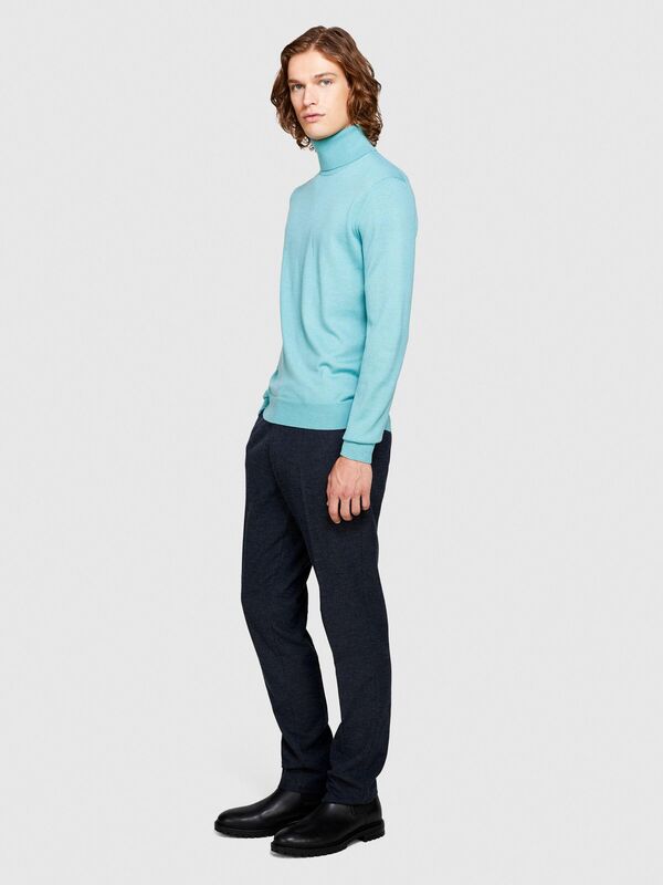 Yün Karışımlı Slim Fit Kazak Erkek Yeşil Kazak - 323A11BAS200A