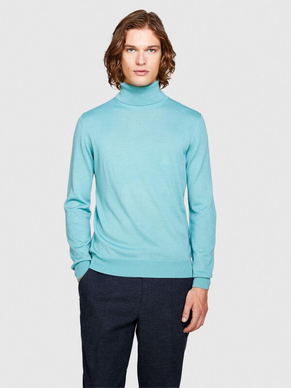 Yün Karışımlı Slim Fit Kazak Erkek Yeşil Kazak - 323A11BAS200A