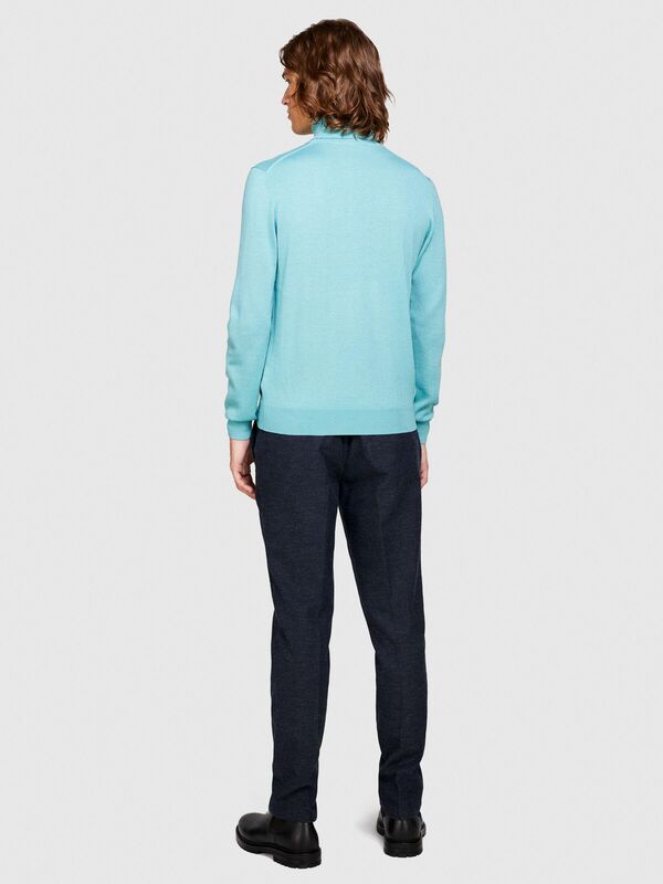 Yün Karışımlı Slim Fit Kazak Erkek Yeşil Kazak - 323A11BAS200A