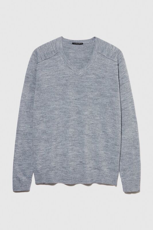 Yün Karışımlı V Yaka Kazak Erkek Siyah Kazak - 323A107GS102O