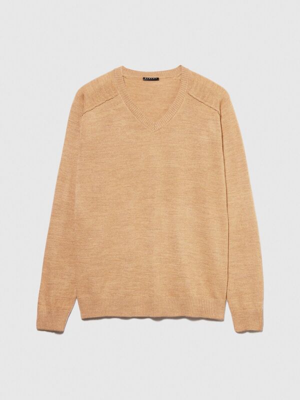 Yün Karışımlı V Yaka Kazak Erkek Yeşil Kazak - 323A107GS102O