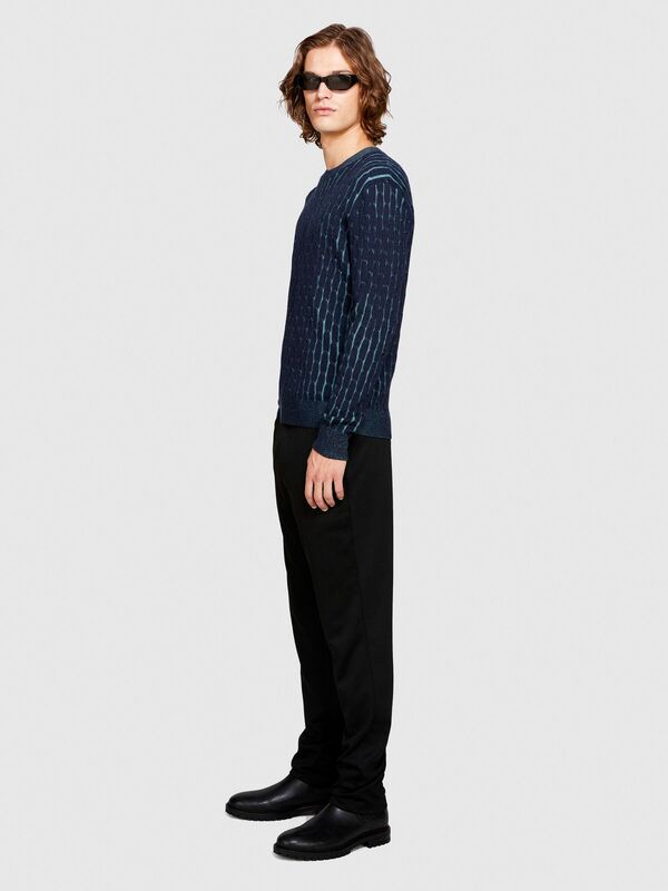 Yün Karışımlı Vanise Örgü Bisiklet Yaka Kazak Erkek Renkli Kazak - 323A11BAS102L