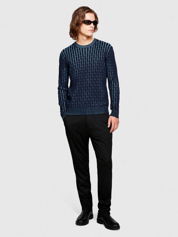 Yün Karışımlı Vanise Örgü Bisiklet Yaka Kazak Erkek Renkli Kazak - 323A11BAS102L