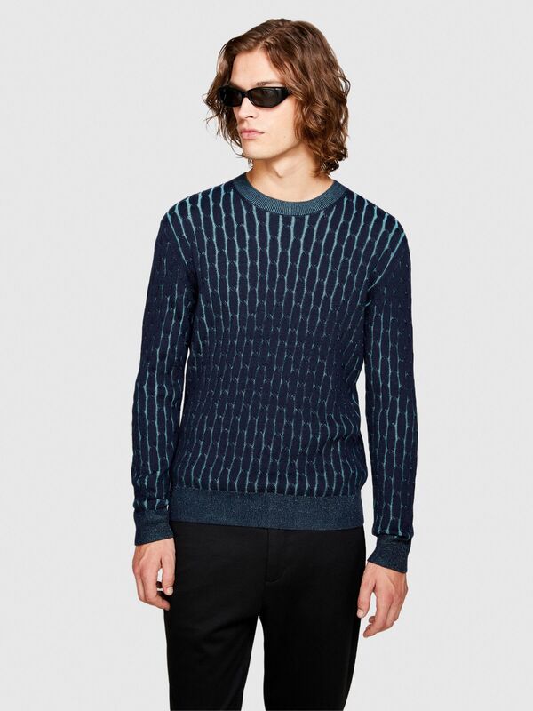 Yün Karışımlı Vanise Örgü Bisiklet Yaka Kazak Erkek Renkli Kazak - 323A11BAS102L