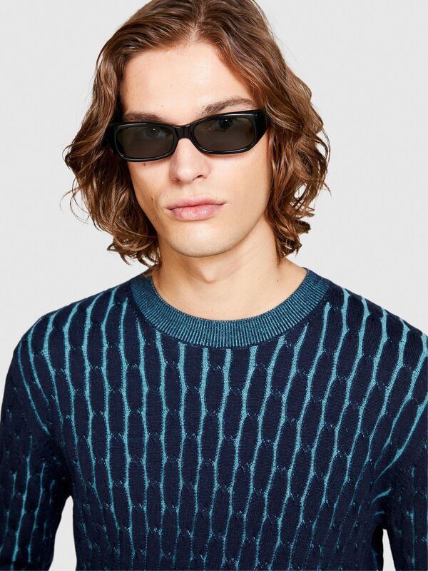 Yün Karışımlı Vanise Örgü Bisiklet Yaka Kazak Erkek Renkli Kazak - 323A11BAS102L