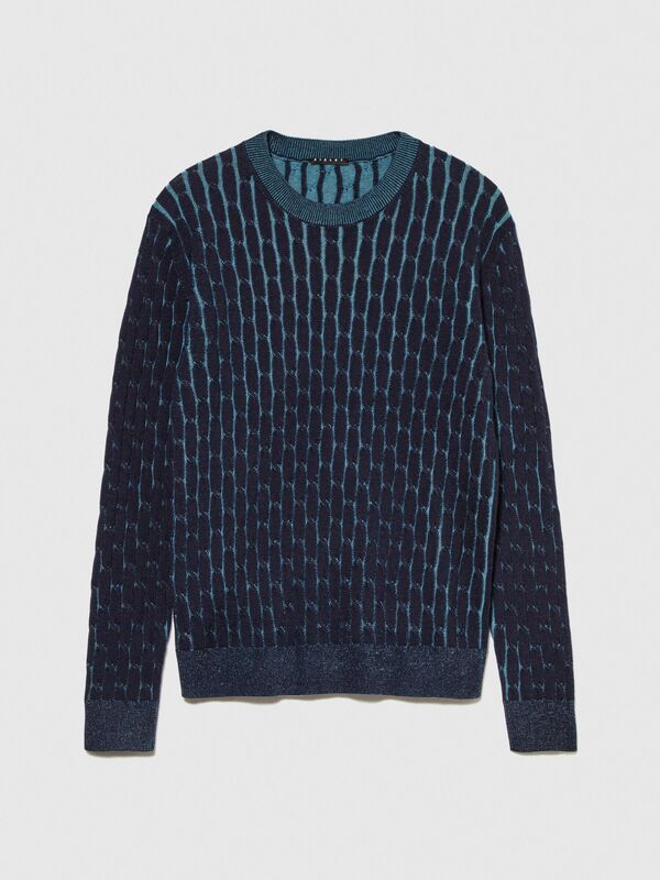 Yün Karışımlı Vanise Örgü Bisiklet Yaka Kazak Erkek Renkli Kazak - 323A11BAS102L