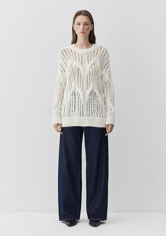 YUVARLAK YAKA KAZAK Kadın Beyaz Kazak - M1710828