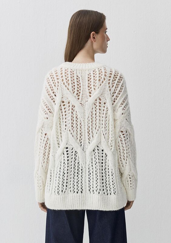 YUVARLAK YAKA KAZAK Kadın Beyaz Kazak - M1710828