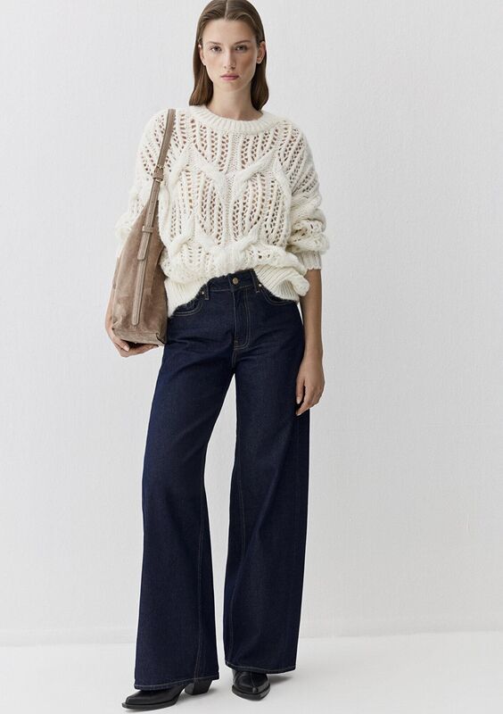 YUVARLAK YAKA KAZAK Kadın Beyaz Kazak - M1710828