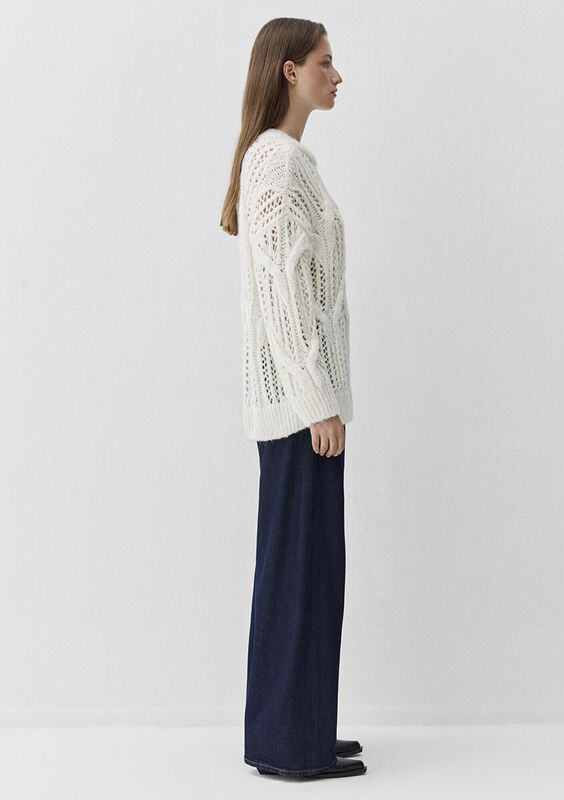 YUVARLAK YAKA KAZAK Kadın Beyaz Kazak - M1710828