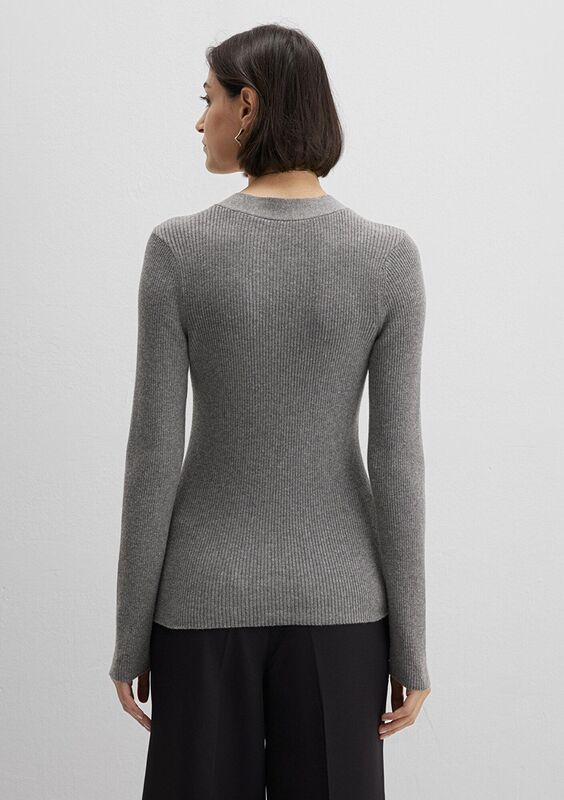 YUVARLAK YAKA KAZAK Kadın Gri Kazak - M1710830